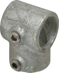 PRO-SAFE - 1" Pipe, Single Socket Tee, Malleable Iron Tee Pipe Rail Fitting - Galvanized Finish - Caliber Tooling