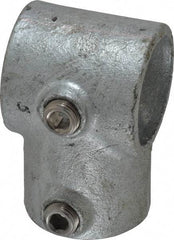 PRO-SAFE - 1-1/2" Pipe, Single Socket Tee, Malleable Iron Tee Pipe Rail Fitting - Galvanized Finish - Caliber Tooling