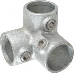 PRO-SAFE - 1-1/4" Pipe, 90° Side Outlet Elbow, Malleable Iron Elbow Pipe Rail Fitting - Galvanized Finish - Caliber Tooling