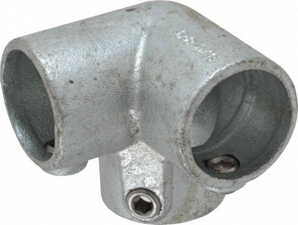 PRO-SAFE - 1-1/2" Pipe, 90° Side Outlet Elbow, Malleable Iron Elbow Pipe Rail Fitting - Galvanized Finish - Caliber Tooling