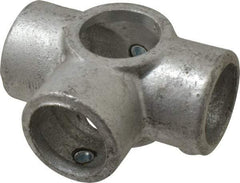 PRO-SAFE - 1-1/4" Pipe, Side Outlet Tee, Malleable Iron Tee Pipe Rail Fitting - Galvanized Finish - Caliber Tooling