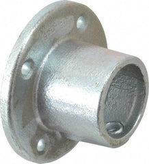 PRO-SAFE - 1-1/2" Pipe, Medium Flange, Malleable Iron Flange Pipe Rail Fitting - Galvanized Finish - Caliber Tooling