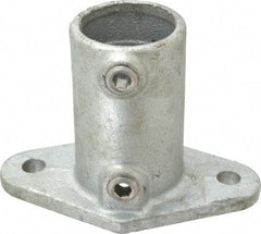 PRO-SAFE - 1-1/2" Pipe, Railing Flange, Malleable Iron Flange Pipe Rail Fitting - Galvanized Finish - Caliber Tooling