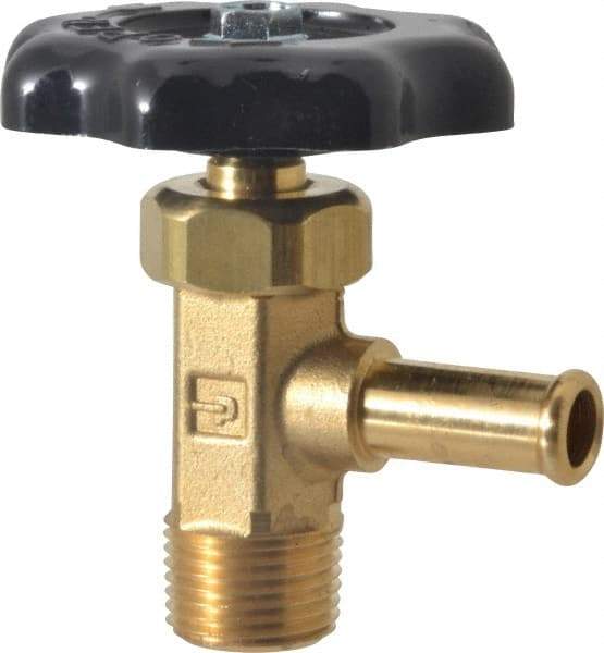 Parker - Hose I.D. x MNPTF End Connection Brass Truck Valve - 2.35" OAL, 3/8" Pipe - Caliber Tooling