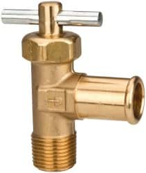 Parker - Hose I.D. x MNPTF with Pin Handle End Connection Brass Truck Valve - 2.47" OAL, 5/8 x 3/8" Pipe - Caliber Tooling