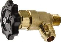 Parker - Flare x MNPTF End Connection Brass Truck Valve - 3.28" OAL, 1/2" Pipe - Caliber Tooling