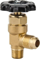 Parker - Flare x MNPTF End Connection Brass Truck Valve - 3.07" OAL, 1/2 x 3/8" Pipe - Caliber Tooling