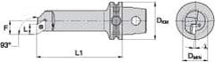 Kennametal - Left Hand Cut, Size KM63, DC.. Insert Compatiblity, Internal Modular Turning & Profiling Cutting Unit Head - 22mm Ctr to Cutting Edge, 140mm Head Length, Through Coolant, Series Screw-On - Caliber Tooling