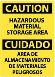 NMC - "Caution - Hazardous Material Storage Area", 14" Long x 10" Wide, Rigid Plastic Safety Sign - Rectangle, 0.05" Thick, Use for Hazardous Materials - Caliber Tooling