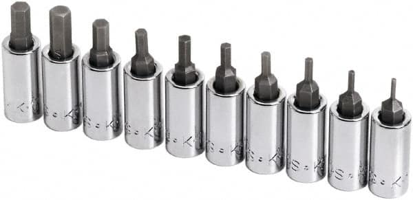 SK - 10 Piece 1/4" Drive Inch Hex Bit Socket Set - 1/16 to 1/4" Hex - Caliber Tooling