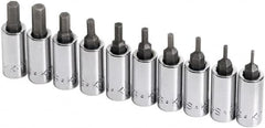 SK - 10 Piece 1/4" Drive Inch Hex Bit Socket Set - 1/16 to 1/4" Hex - Caliber Tooling