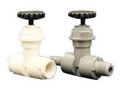 Specialty Mfr - 1/4" Pipe, Inline Needle Valve - EPDM Seal, FNPT x FNPT Ends, PVC Valve, 125 Max psi - Caliber Tooling