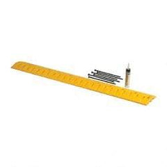 Eagle - 72" Long x 10" Wide x 2" High, Speed Bump with Cable Protector - Yellow, High Density Polyethylene - Caliber Tooling