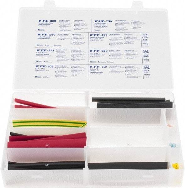 Alpha Wire - 112 Piece, Heat Shrink Electrical Tubing Kit - FEP, Nylon, PVC, PVDF and XLPO - Caliber Tooling