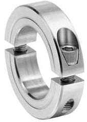 Climax Metal Products - 1-7/16" Bore, Aluminum, Two Piece Two Piece Split Shaft Collar - 2-1/4" Outside Diam, 9/16" Wide - Caliber Tooling