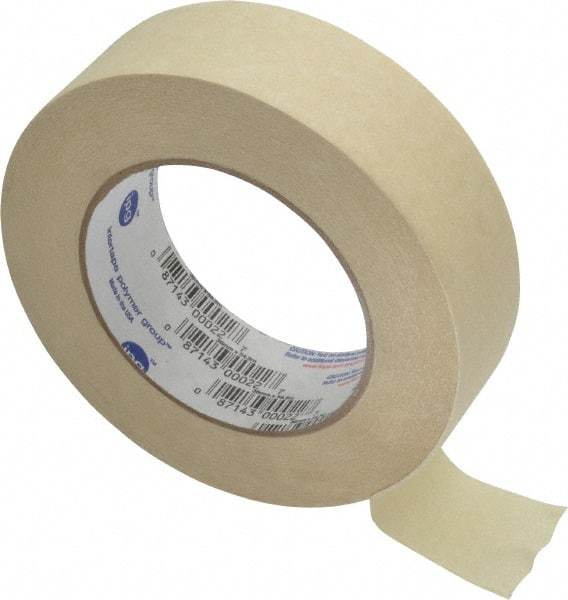 Intertape - 1-1/2" Wide x 60 Yd Long Tan Paper Masking Tape - Series PG505, 5.8 mil Thick, 20 In/Lb Tensile Strength - Caliber Tooling