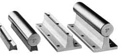 Thomson Industries - 1/4" Bolt, For 1" Diam Shaft, 48" Long, Aluminum Round Drilled Shaft Support Rail - 2-1/8" Base Width, 1/4" Base Thickness, 0.281" Mounting Hole Diam, 1-1/2" Btw Mount Hole Centers - Caliber Tooling