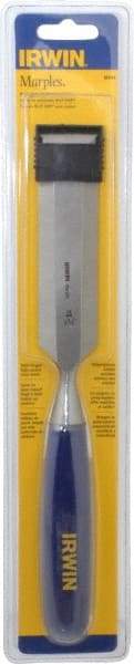 Irwin - 10-3/4" OAL x 1-1/4" Blade Width Wood Chisel - Polypropylene Handle - Caliber Tooling