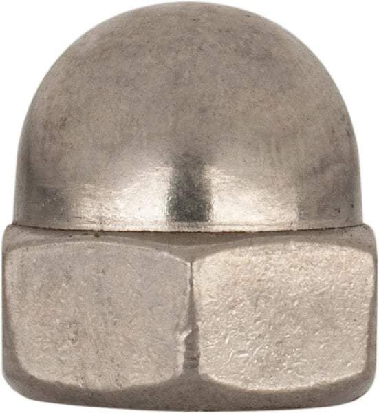 Value Collection - M10x1.5 Metric Coarse, 17mm Width Across Flats, Uncoated, Stainless Steel Acorn Nut - 18mm Overall Height, Austenitic A2, DIN 1587 - Caliber Tooling