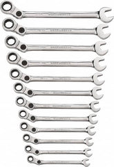 GearWrench - 12 Piece, 8mm to 19mm, 12 Point Combination Wrench Set - Metric Measurement Standard, Chrome Finish - Caliber Tooling