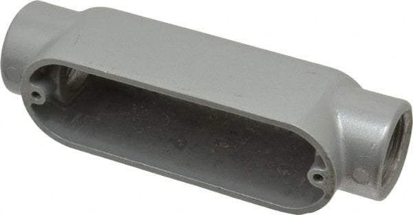 Thomas & Betts - C Body, 3/4" Trade, IMC, Rigid Aluminum Conduit Body - Oval, 5-1/8" OAL, 7.3 cc Capacity, Gray - Caliber Tooling