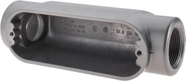 Thomas & Betts - C Body, 1-1/4" Trade, IMC, Rigid Aluminum Conduit Body - Oval, 7-7/8" OAL, 32 cc Capacity, Gray - Caliber Tooling