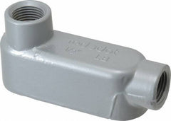 Thomas & Betts - LB Body, 1/2" Trade, IMC, Rigid Aluminum Conduit Body - Oval, 4-9/32" OAL, 4.3 cc Capacity, Gray - Caliber Tooling