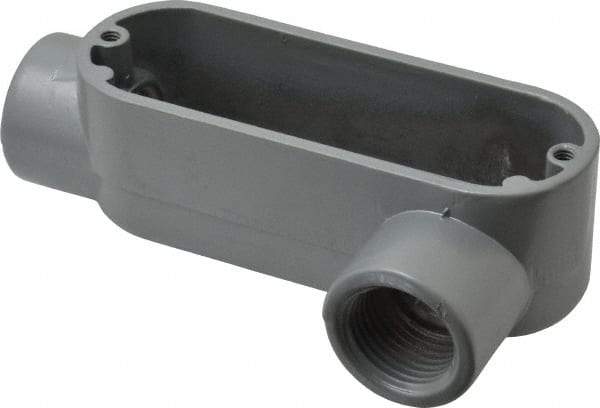 Thomas & Betts - LL Body, 1/2" Trade, IMC, Rigid Aluminum Conduit Body - Oval, 3-1/2" OAL, 4.3 cc Capacity, Gray - Caliber Tooling