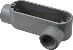 Thomas & Betts - LL Body, 1/2" Trade, IMC, Rigid Aluminum Conduit Body - Oval, 3-1/2" OAL, 4.3 cc Capacity, Gray - Caliber Tooling