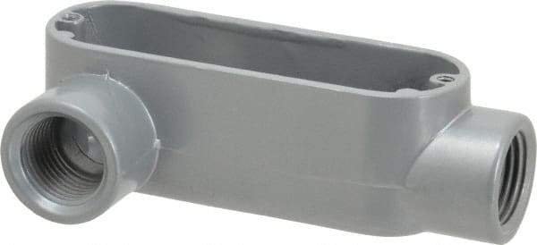 Thomas & Betts - LR Body, 1/2" Trade, IMC, Rigid Aluminum Conduit Body - Oval, 3-1/2" OAL, 4.3 cc Capacity, Gray - Caliber Tooling