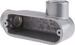 Thomas & Betts - LR Body, 1-1/2" Trade, IMC, Rigid Aluminum Conduit Body - Oval, 6-1/2" OAL, 32 cc Capacity, Gray - Caliber Tooling