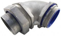 Thomas & Betts - 3-1/2" Trade, Die Cast Zinc Compression Angled FMC & Liquidtight Conduit Connector - Partially Insulated - Caliber Tooling