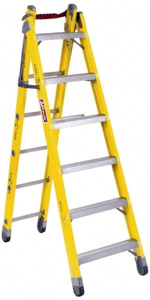 Louisville - 8 Steps, 8' High, Type IAA Rating, Fiberglass Multi-Use Ladder - Caliber Tooling