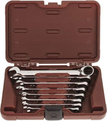 Paramount - 8 Piece, 5/16 to 3/4", Reversible Ratcheting Combination Wrench Set - Inch System of Measurement, Full Polish Chrome Finish, Comes in Blow Molded Case - Caliber Tooling