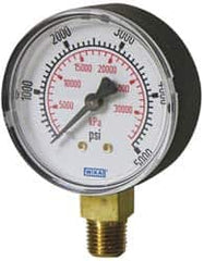 Wika - 2-1/2" Dial, 1/4 Thread, 30-0-60 Scale Range, Pressure Gauge - Lower Connection Mount, Accurate to 3-2-3% of Scale - Caliber Tooling