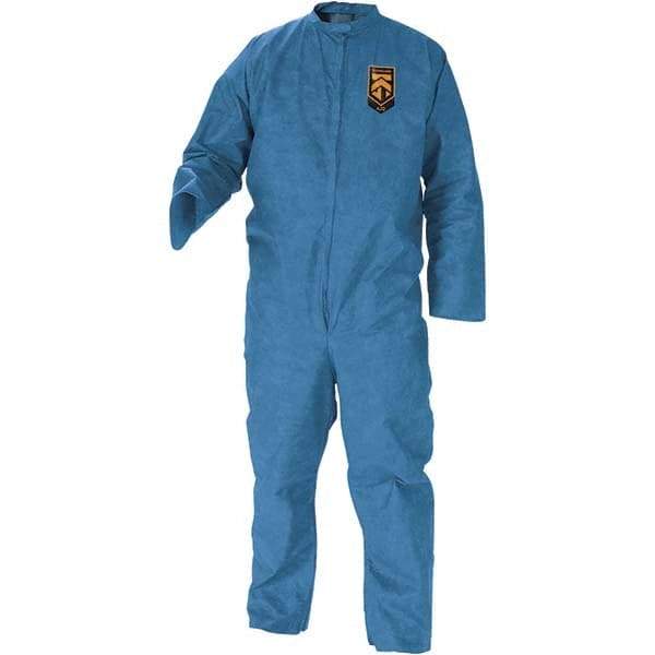 KleenGuard - Size 2XL SMS General Purpose Coveralls - Blue, Zipper Closure, Open Cuffs, Open Ankles - Caliber Tooling