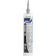 White Lightning - 10 oz Cartridge Silver RTV Silicone Joint Sealant - -80 to 400°F Operating Temp, 30 min Tack Free Dry Time, 24 hr Full Cure Time - Caliber Tooling