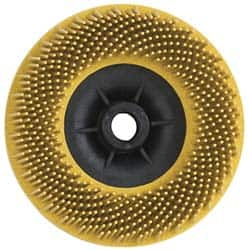 3M - 4-1/2" 80 Grit Ceramic Straight Disc Brush - Medium Grade, Threaded Hole Connector, 3/4" Trim Length, 5/8-11 Threaded Arbor Hole - Caliber Tooling