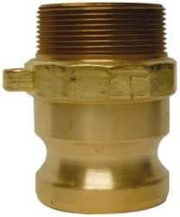 EVER-TITE Coupling Products - 2-1/2" Brass Cam & Groove Suction & Discharge Hose Male Adapter Male NPT Thread - Part F, 2-1/2" Thread, 250 Max psi - Caliber Tooling