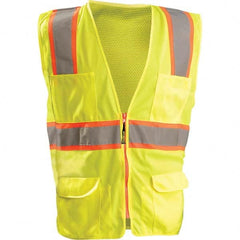 OccuNomix - Size 4XL HI-Vis Orange Mesh/Solid Surveyor's High Visibility Vest - Caliber Tooling