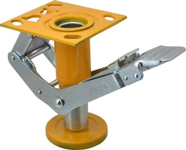 Albion - 7-1/2" Mounting Height, Position Floor Lock for 6" Diam Caster Wheels - 1-1/2" Retracted Clearance - Caliber Tooling