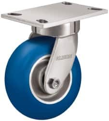 Albion - 6" Diam x 2" Wide x 7-1/4" OAH Top Plate Mount Swivel Caster - Neoprene, 700 Lb Capacity, Precision Sealed Bearing, 4 x 4-1/2" Plate - Caliber Tooling