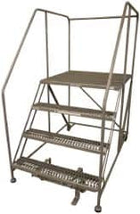 Cotterman - 70" 4 Step Rolling Work Platform - Assembled, 800 Lb Capacity, 40" Platform Height, 40" Base Width x 62" Base Depth, Serrated Steel - Caliber Tooling