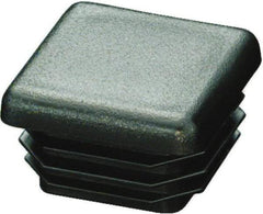 Caplugs - Square Finishing Plug for 14 to 20 Gauge Panels, for 1-1/8" Tube Diam - 0.49" Deep, Low-Density Polyethylene, Black - Caliber Tooling