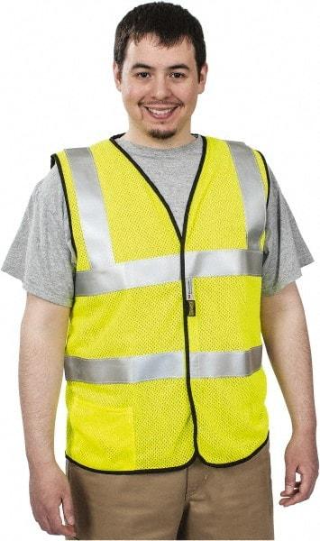 OccuNomix - Size L Flame Resistant/Retardant Yellow Solid General Purpose Vest - 40 to 42" Chest, ANSI 107-2015, ASTM F1506, ATPV=5.1 cal/Sq cm, NFPA 70E/HRC=1, Hook & Loop Closure, 1 Pocket, Modacrylic/Aramid Blend - Caliber Tooling