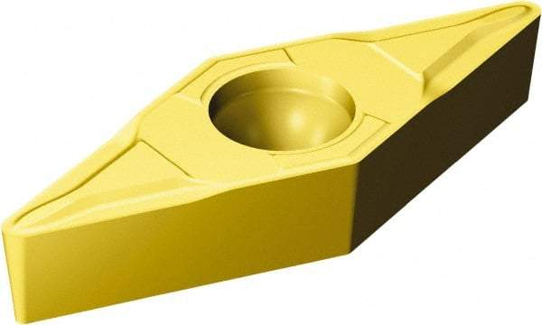 Sandvik Coromant - VBMT333 MF Grade 2015 Carbide Turning Insert - TiCN/Al2O3/TiN Finish, 35° Diamond, 3/8" Inscr Circle, 3/16" Thick, 3/64" Corner Radius - Caliber Tooling