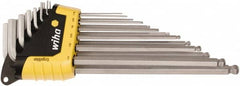 Wiha - 13 Piece L-Key Ball End Hex Key Set - Hex Range 0.05 to 3/8" - Caliber Tooling