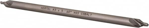 Hertel - #3 Plain Cut 60° Incl Angle Cobalt Combo Drill & Countersink - Caliber Tooling