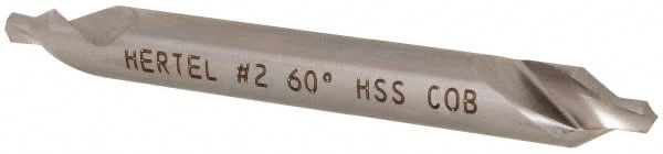 Hertel - #2 Plain Cut 60° Incl Angle Cobalt Combo Drill & Countersink - Caliber Tooling