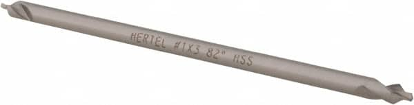 Hertel - #1 Plain Cut 82° Incl Angle High Speed Steel Combo Drill & Countersink - Caliber Tooling